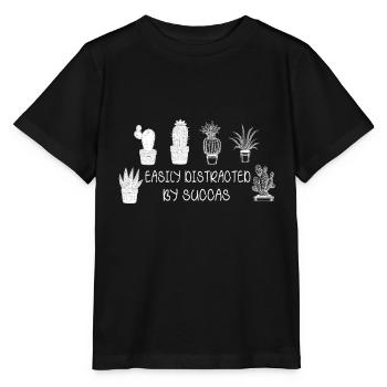 Facilement distrait par une plante verte succulente - T-shirt bio MINI CREATOR Stanley/Stella Enfant - noir - Devant - Mikhail (115cm)