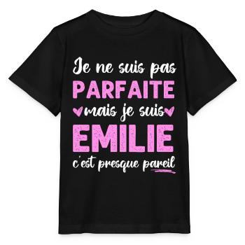 Je ne suis pas parfaite mais je suis Émilie cadeau - T-shirt bio MINI CREATOR Stanley/Stella Enfant - noir - Devant - Mikhail (115cm)