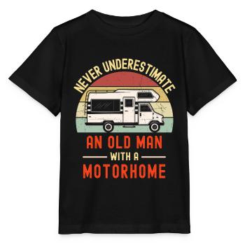 Unterschätzen Sie niemals einen alten Mann mit einem Wohnmobil - Stanley/Stella Kinder T-Shirt MINI CREATOR  - Schwarz - Vorne - Mikhail (115cm)
