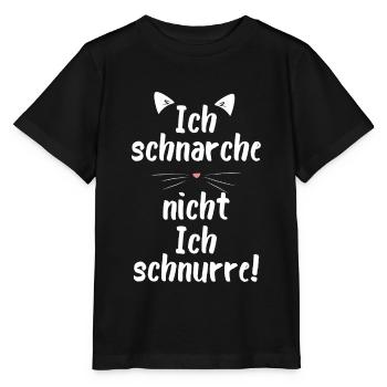 Ich schnarche nicht ich schnurre. Katzen - Stanley/Stella Kinder T-Shirt MINI CREATOR  - Schwarz - Vorne - Mikhail (115cm)