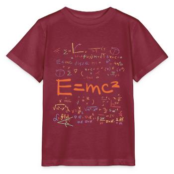 Physics and Math Formulas EMC2 - Stanley/Stella MINI CREATOR Kids’ T-Shirt - burgundy - Front - Kain (125cm)