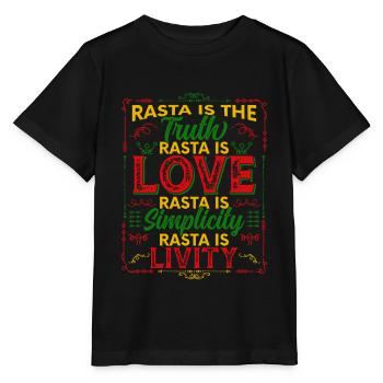 Rasta est la vérité Rasta est l’amour Rasta Ist - T-shirt bio MINI CREATOR Stanley/Stella Enfant - noir - Devant - Mikhail (115cm)