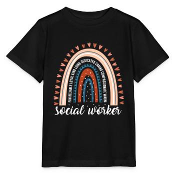 Conception de travailleur social pour les travailleurs sociaux - T-shirt bio MINI CREATOR Stanley/Stella Enfant - noir - Devant - Mikhail (115cm)