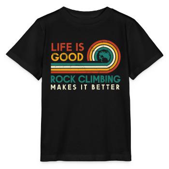 Das Leben Ist Gut. Klettern Macht Es Besser - Stanley/Stella Kinder T-Shirt MINI CREATOR  - Schwarz - Vorne - Mikhail (115cm)