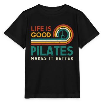 Das Leben Ist Gut, Pilates Macht Es Besser Für - Stanley/Stella Kinder T-Shirt MINI CREATOR  - Schwarz - Vorne - Mikhail (115cm)