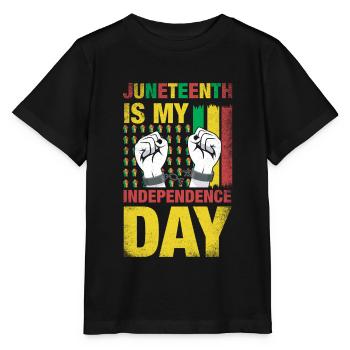 Juneteenth Ist Mein Unabhängigkeitstag Für Stolz - Stanley/Stella Kinder T-Shirt MINI CREATOR  - Schwarz - Vorne - Mikhail (115cm)