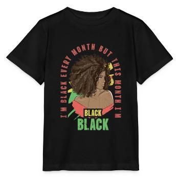 Je suis noir tous les mois, mais ce mois-ci, je suis - T-shirt bio MINI CREATOR Stanley/Stella Enfant - noir - Devant - Mikhail (115cm)