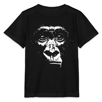Gorilla Face Gorilla Kopf Gesicht - Stanley/Stella Kinder T-Shirt MINI CREATOR  - Schwarz - Vorne - Mikhail (115cm)