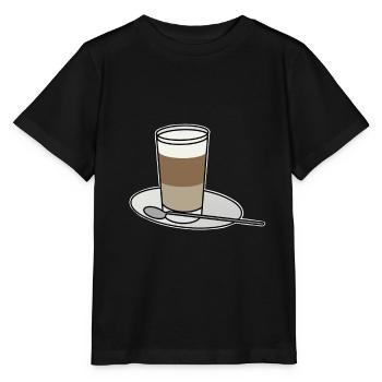 Latte Macchiato Glass Coffee Gift - Stanley/Stella MINI CREATOR Kids’ T-Shirt - black - Front - Mikhail (115cm)