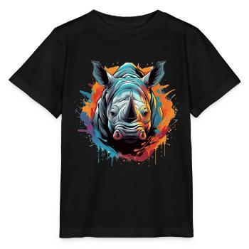 Party Rhinoceros - Stanley/Stella MINI CREATOR Kids’ T-Shirt - black - Front - Mikhail (115cm)