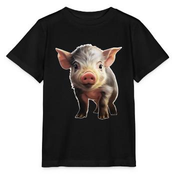 Adorable piglet - Stanley/Stella MINI CREATOR Kids’ T-Shirt - black - Front - Mikhail (115cm)