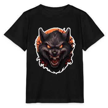 Loup-garou d’Halloween - T-shirt bio MINI CREATOR Stanley/Stella Enfant - noir - Devant - Mikhail (115cm)
