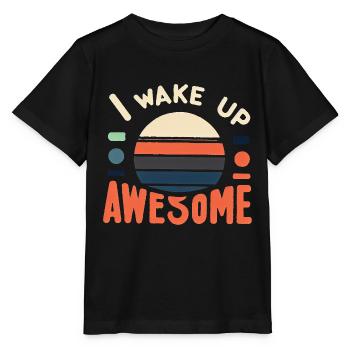I Wake Up Awesome 12 - Stanley/Stella Kinder T-Shirt MINI CREATOR  - Schwarz - Vorne - Mikhail (115cm)