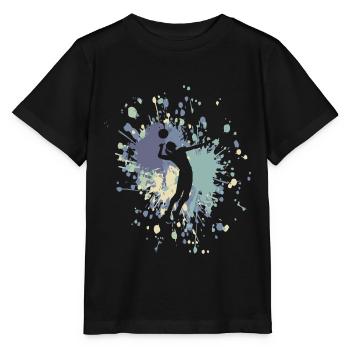 Volleyball Opposite Hitter Color Splash - Stanley/Stella MINI CREATOR Kids’ T-Shirt - black - Front - Mikhail (115cm)