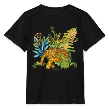 Girafant dans la jungle - T-shirt bio MINI CREATOR Stanley/Stella Enfant - noir - Devant - Mikhail (115cm)
