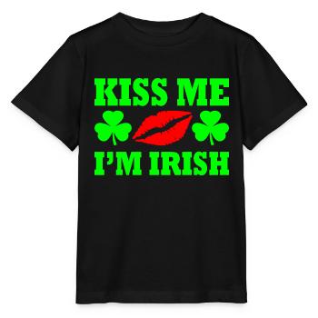 Kiss me im irish - T-shirt bio MINI CREATOR Stanley/Stella Enfant - noir - Devant - Mikhail (115cm)
