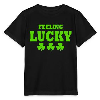 feeling lucky - Stanley/Stella MINI CREATOR Kids’ T-Shirt - black - Front - Mikhail (115cm)