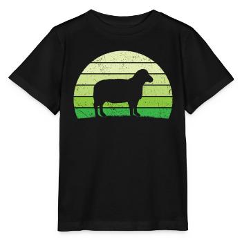 Retro Schaf T-Shirt Schaf - Stanley/Stella Kinder T-Shirt MINI CREATOR  - Schwarz - Vorne - Mikhail (115cm)