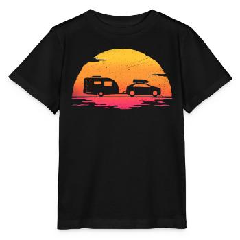 Sunrise caravan caravanning - Stanley/Stella MINI CREATOR Kids’ T-Shirt - black - Front - Mikhail (115cm)