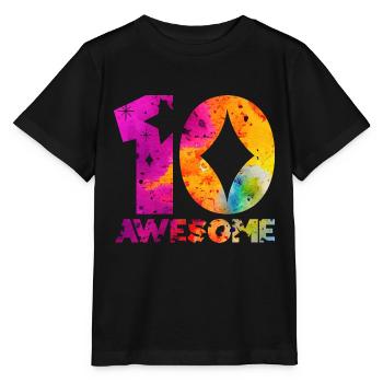 GÉNIAL 10ÈME ANNIVERSAIRE LICORNE 10 ANS - T-shirt bio MINI CREATOR Stanley/Stella Enfant - noir - Devant - Mikhail (115cm)