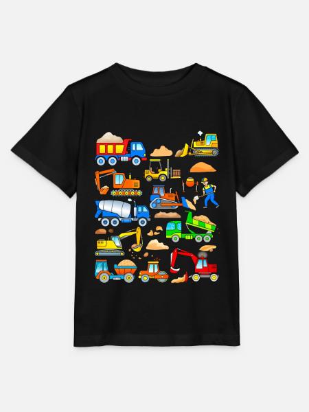 Travailleur de la construction de camions pelle véhicules de chantier - T-shirt bio MINI CREATOR Stanley/Stella Enfant - noir