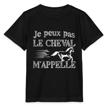 Je peux pas j ai cheval - T-shirt bio MINI CREATOR Stanley/Stella Enfant - noir - Devant - Mikhail (115cm)