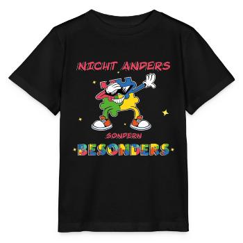 Nicht anders, sondern besonders und einzigartig - Stanley/Stella Kinder T-Shirt MINI CREATOR  - Schwarz - Vorne - Mikhail (115cm)
