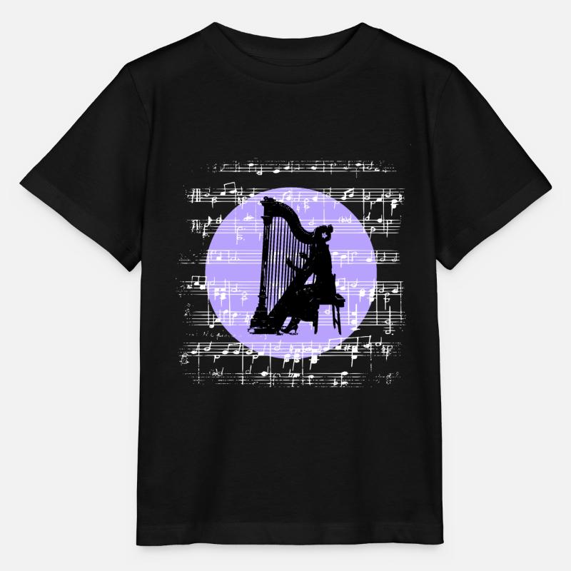 Melodien der Harfe - Stanley/Stella Kinder T-Shirt MINI CREATOR - Schwarz