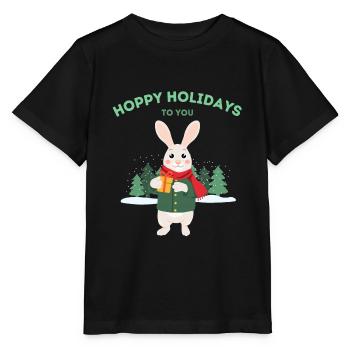 Vacances houblonnées à vous - Lapin de Noël - T-shirt bio MINI CREATOR Stanley/Stella Enfant - noir - Devant - Mikhail (115cm)