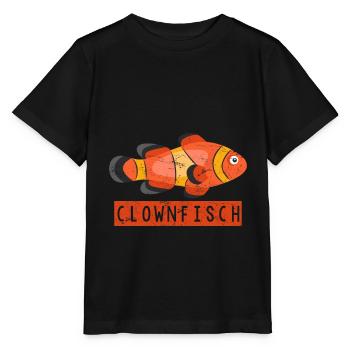 clownfisch - Stanley/Stella Kinder T-Shirt MINI CREATOR  - Schwarz - Vorne - Mikhail (115cm)