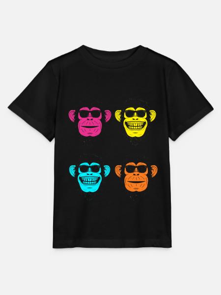 MONKEY RETRO SUNGLASSES - Stanley/Stella Kinder T-Shirt MINI CREATOR  - Schwarz