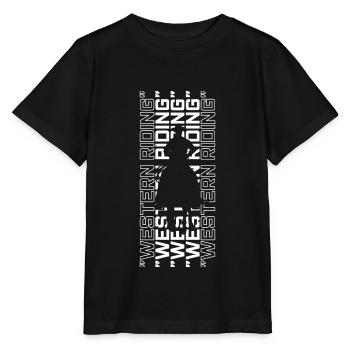 WESTERN RIDING EQUESTRIAN RIDING HORSE GIFT - Stanley/Stella MINI CREATOR Kids’ T-Shirt - black - Front - Mikhail (115cm)