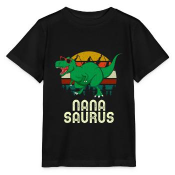 Nana Saurus Rex Nana Dinosaur, Nanasaurus, - Stanley/Stella MINI CREATOR Kids’ T-Shirt - black - Front - Mikhail (115cm)