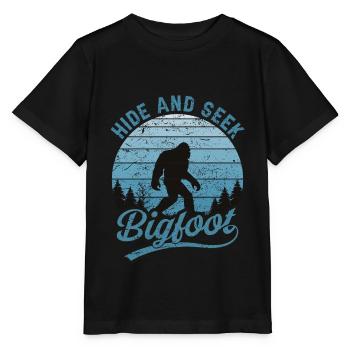 Bigfoot Hide And Seek Nature Lovers Camper - Stanley/Stella MINI CREATOR Kids’ T-Shirt - black - Front - Mikhail (115cm)