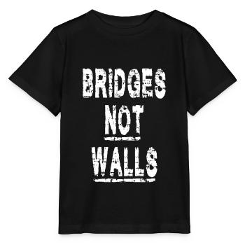 Démonstration de Bridges not Walls - T-shirt bio MINI CREATOR Stanley/Stella Enfant - noir - Devant - Mikhail (115cm)