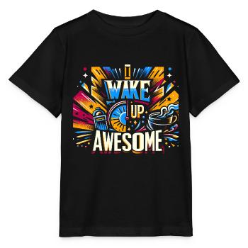 I Wake Up Awesome 13 - Stanley/Stella Kinder T-Shirt MINI CREATOR  - Schwarz - Vorne - Mikhail (115cm)