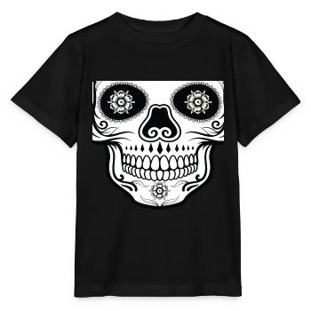 Mexikanischer Totenkopf Mundschutz - Stanley/Stella Kinder T-Shirt MINI CREATOR  - Schwarz - Vorne - Mikhail (115cm)