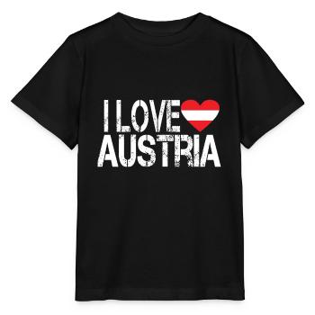 I Love Austria Ich liebe Oesterreich - Stanley/Stella Kinder T-Shirt MINI CREATOR  - Schwarz - Vorne - Mikhail (115cm)