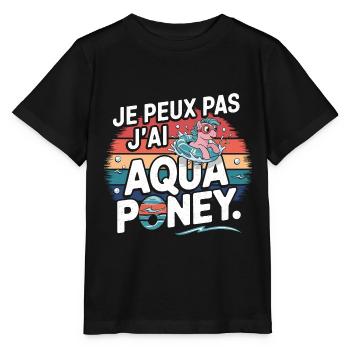 J peux pas j ai Aqua poney - T-shirt bio MINI CREATOR Stanley/Stella Enfant - noir - Devant - Mikhail (115cm)