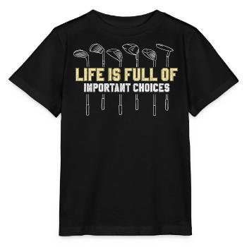 Golf Golfschläger - Stanley/Stella Kinder T-Shirt MINI CREATOR  - Schwarz - Vorne - Mikhail (115cm)