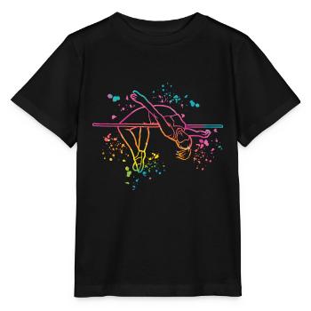 Saut en hauteur Aquarelle Saut en hauteur - T-shirt bio MINI CREATOR Stanley/Stella Enfant - noir - Devant - Mikhail (115cm)