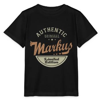Markus Geschenk T-Shirt personalisierter Name markus - Stanley/Stella Kinder T-Shirt MINI CREATOR  - Schwarz - Vorne - Mikhail (115cm)