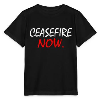 Ceasefire now - Stanley/Stella Kinder T-Shirt MINI CREATOR  - Schwarz - Vorne - Mikhail (115cm)