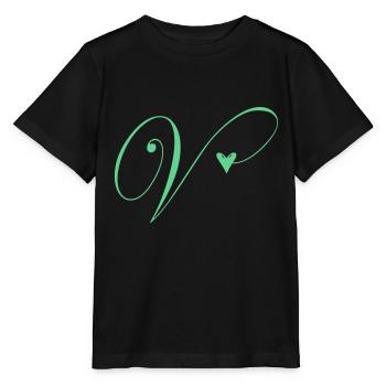 Monogramme V Vigne Coeur - T-shirt bio MINI CREATOR Stanley/Stella Enfant - noir - Devant - Mikhail (115cm)