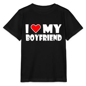 I love my boyfriend - Stanley/Stella Kinder T-Shirt MINI CREATOR  - Schwarz - Vorne - Mikhail (115cm)