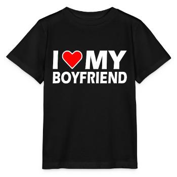 I love my boyfriend - Stanley/Stella Kinder T-Shirt MINI CREATOR  - Schwarz - Vorne - Mikhail (115cm)