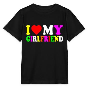I love my girlfriend - Stanley/Stella Kinder T-Shirt MINI CREATOR  - Schwarz - Vorne - Mikhail (115cm)