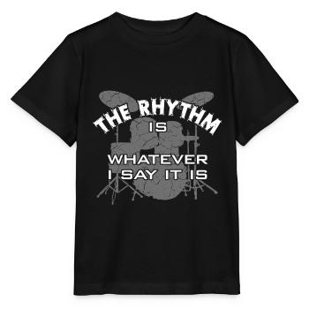 Schlagzeug Drummer Rhythmus Tempo - Stanley/Stella Kinder T-Shirt MINI CREATOR  - Schwarz - Vorne - Mikhail (115cm)