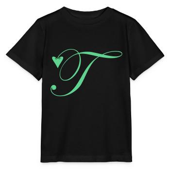 Monogramme T Coeur Vigne - T-shirt bio MINI CREATOR Stanley/Stella Enfant - noir - Devant - Mikhail (115cm)