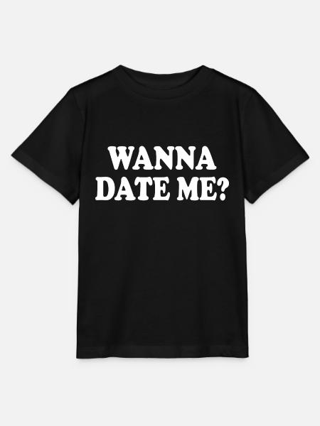 wanna date me - Stanley/Stella Kinder T-Shirt MINI CREATOR - Schwarz